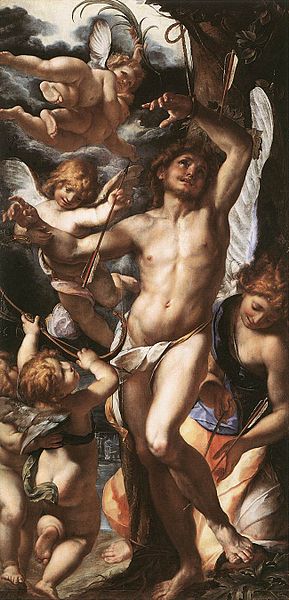 St Sebastian Tended by Angels